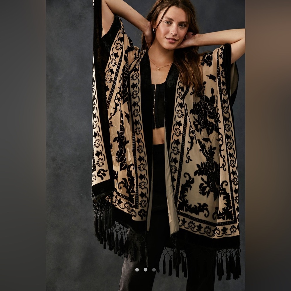 Free People Nightbird Burnout Kimono